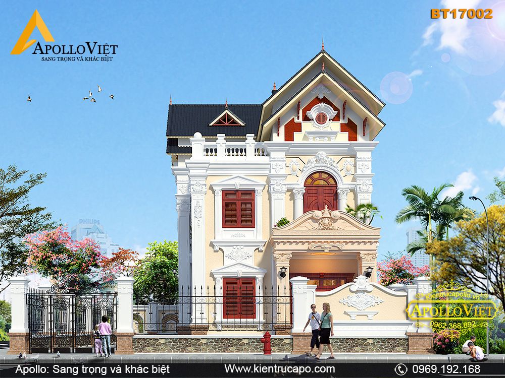 Mẫu biệt thự 2 tầng kiến trúc Tân cổ điển quý phái (BT17002)